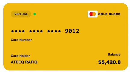 Gold Block Mastercard supporting visual